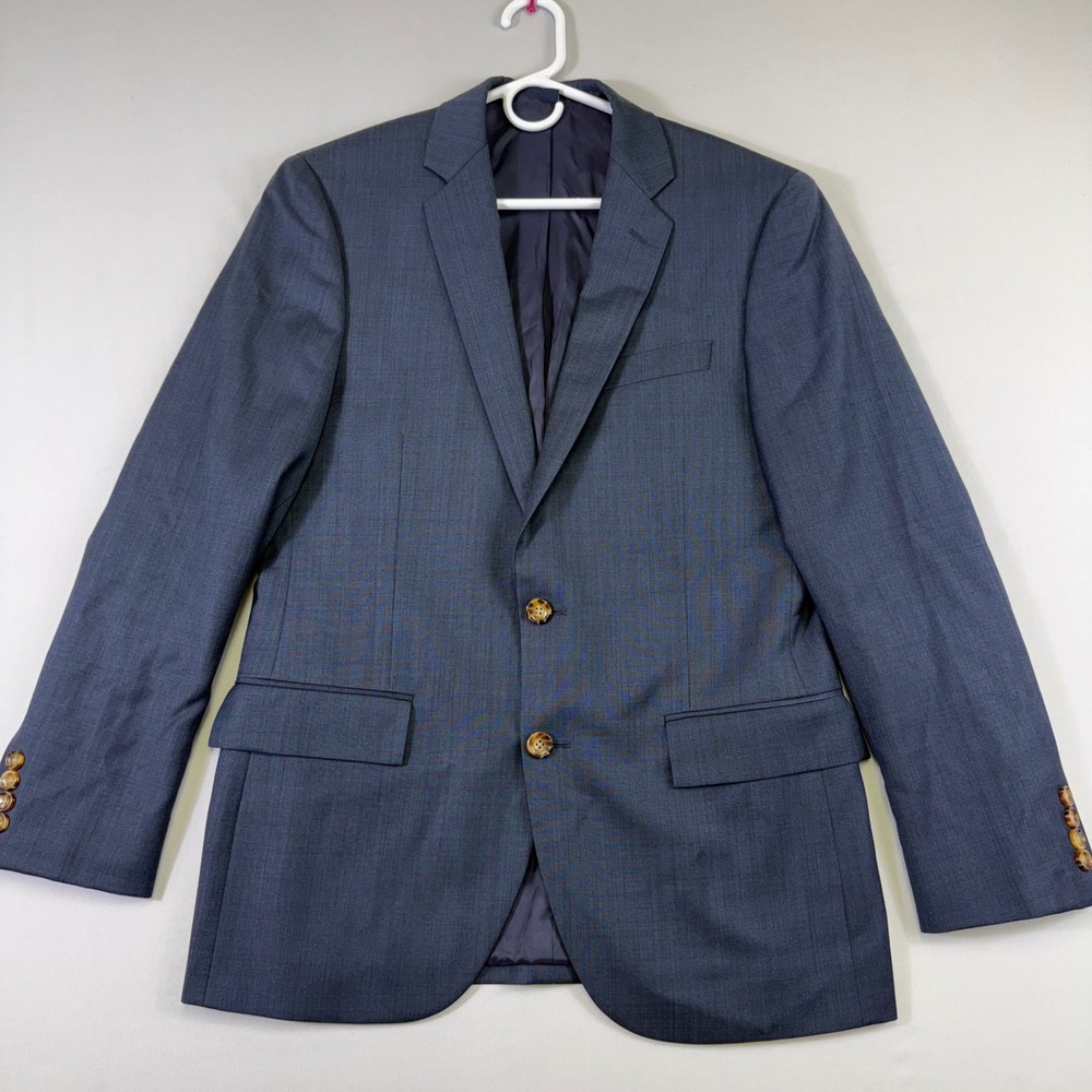 J.Crew Thompson Blazer Mens 38S Navy Blue 100% Wool 2-Button Double Vent Jacket